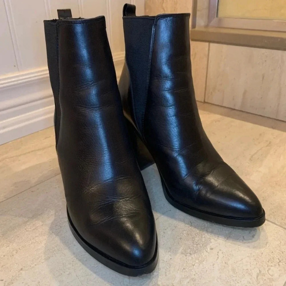 Classic Black Ankle Boots with  Chunky Heels - Picture 4 of 15